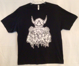 Alstyle T Shirt XL Black Demon Devil Satan Eat Pizza Goth Skate Punk ~892A - £18.99 GBP