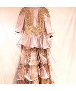 Wedding Gown Size 6 Sparkle Pink Color Long Sleeves Full Length Ruffles - €298,13 EUR