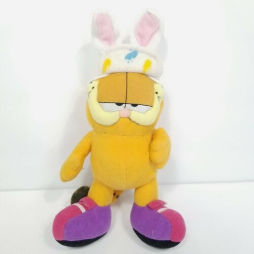 Garfield Orange Cat Easter Bunny Baseball Hat Plush Stuffed Animal Purpl... - $17.81