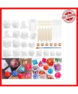 Complete Resin Dice Making Set - 19 Molds, Measuring Cup &amp; Gold Paint In... - $49.57 CAD