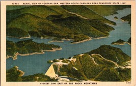 Vintage Postcard Aerial View Of Fontana Dam, Western North Carolina (D5) - £4.57 GBP