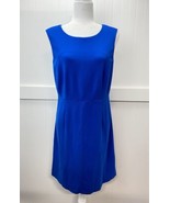 Diane Von Furstenberg Carrie Sheath Dress Sz 12 Womens Blue Stretch Slee... - £48.44 GBP
