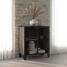 Storage Cabinet Gray 28.3&quot;x14.2&quot;x32.3&quot; Metal and MDF - $145.49