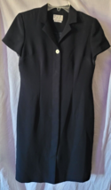 VTG Women David Warren New York Size 13 Petite Black Dress Funeral Party Work - £19.97 GBP