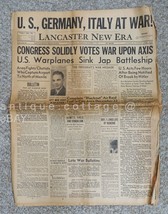 1941 dec11 WWII NEWSPAPER 28pg CONGRESS VOTES WAR AXIS US sink JAP BATTL... - $42.08