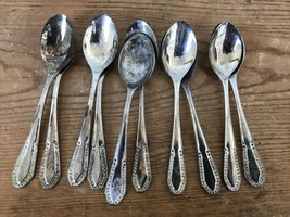 Vintage Antique Style Set Lot 10 Small Silverplate Demitasse Tea Spoons 4.75&quot; - £29.40 GBP