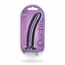 Shots Ouch! Smooth Silicone 7 in. G-Spot Dildo Metallic Purple - £47.04 GBP