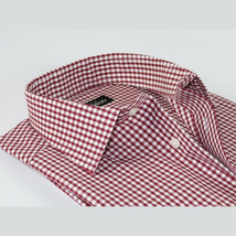 Men Mondego 100% Cotton Dress Sport Classic Business shirt A9100 Red checker box image 2