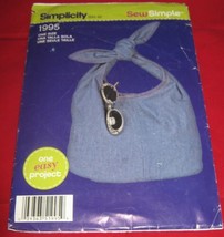 Simplicity 1995 Tote Bag Sewing Pattern Uncut Woman&#39;s Sew Simple 2011 - $4.44