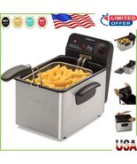 Compact Silver Stainless Steel Deep Fryer with Removable Pot &amp; Basket - $195.11 CAD