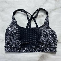 Lululemon Size 6 Energy Bra Alpine White Black Strappy Yoga W2AUNS Womens - £31.51 GBP