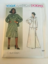 Vogue American Designer Calvin Klein Sewing Pattern 1367 Jacket Skirt 10 Vintage - £15.65 GBP