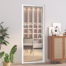 Interior Door 83x201.5 cm White ESG Glass and Aluminium - £125.21 GBP