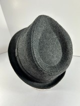 Gray 4% Wool Blend Fedora Hat Mini Stripe S/M Unisex Men Women - £9.55 GBP