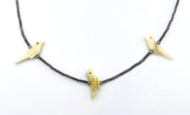 Southwestern Sterling Silver MOP Fetish Bird Choker Necklace - $23.76