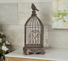 Indoor/ Outdoor 17&quot; Metal Birdcage and Pedestal by Valerie in Bronze - £57.17 GBP