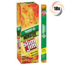Full Box 18x Sticks Slim Jim Tabasco Seasoned Monster Size Snack Sticks ... - $54.82