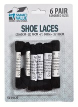 Smart Value Black Shoelaces Assorted Sizes - $1.95