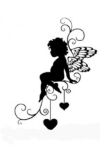 Angel sitting on Hanging hearts metal cutting die Card Making Scrapbooking Dies  - $12.00