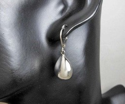 Dangle Puffy Teardrop Earrings 925 Sterling Silver, Handmade Women Drop Earrings - £35.26 GBP+