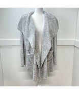 Soft Surroundings Cardigan Medium Gray Plush Poly Sherpa Hugs Jacket Cozy - $34.99