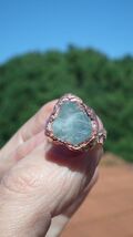 Electroformed  Copper celestite ring / Celestite crystal - $28.98