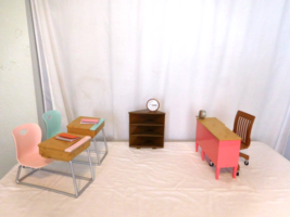 Our Generation Doll School Desk Teacher Student Pink Teal Chair Set Lot ... - £18.18 GBP