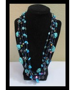 Park Lane True Blue Necklace Turquoise Colors with Navy Blue Accents N040 - €29,72 EUR