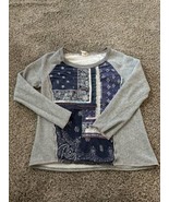 one september Womens Pull Over Paisley Print Sweater Size Medium Gray Ca... - €14,54 EUR