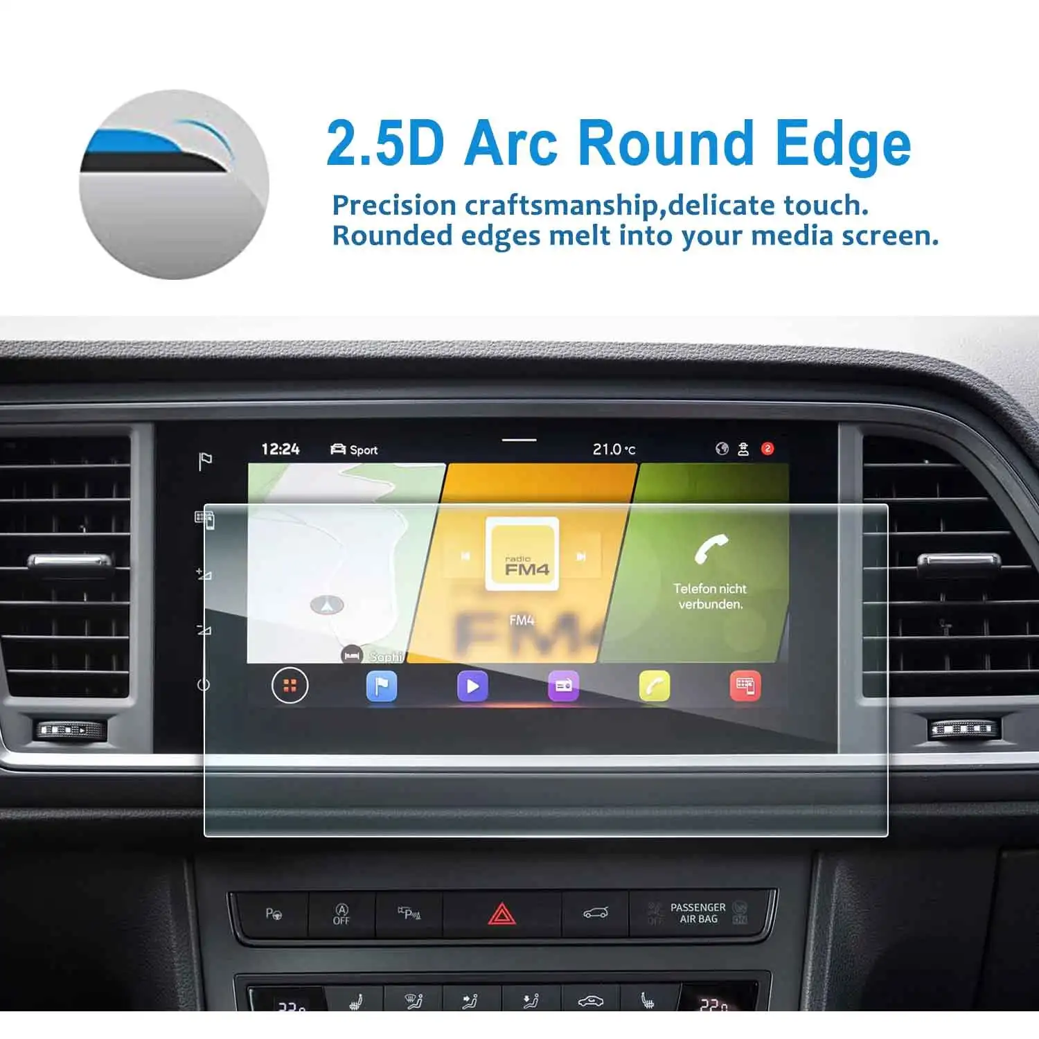 2PCS PET Screen Protection Film  For Ateca 2021 8 Inch Car GPS Navigation Auto - £16.73 GBP