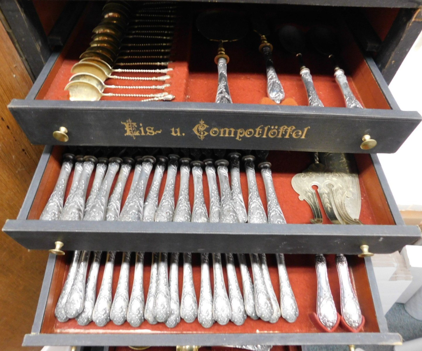 Model #150 by Bruckmann Sohn 800 Silver Flatware Set Service 175 pcs in Orig box Item image 2