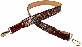 1 1/2&quot; Wide Western Handcrafted Floral Tooled Full-Grain Leather Black I... - €33,74 EUR