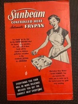 Vintage 1953 Sunbeam Controlled Heat Automatic Frypan Owner&#39;s Manual w/ ... - $5.09