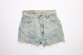 Vtg 90s Levis 921 Orange Tab Womens 12 Distressed Cut Off Denim Shorts Jorts USA - £29.72 GBP