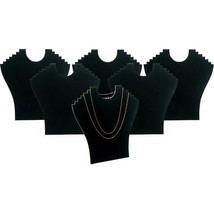 6 6 Tier Black Flocked Cardboard Necklace Chain Display Bust Easels - £54.33 GBP