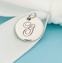 NEW Tiffany Letter G Notes Alphabet Disc Charm Pendant in Sterling SIlver - $169.99