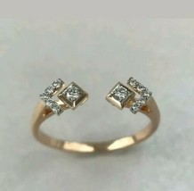 1CT Round Simulated Diamond Minimalist Engagement Ring 14k Rose Gold Plated - £67.89 GBP