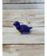 Handmade Glass Miniature Blue Turtle Statue - £4.70 GBP