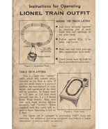 Lionel Trains &quot;Instructions for Operating LIONEL TRAIN OUTFIT&quot;  one shee... - $15.00