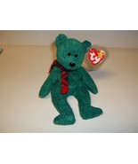 TY Beanie Baby WALLACE Green Bear With Mint Tags FLAT Tush Tag - $8.79