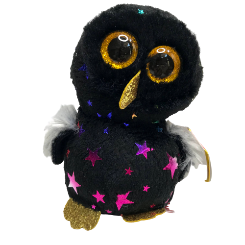 Ty Halloween Hyde Owl Clip Keyring Keychain Small Plush Toy 3&quot; Stars Hal... - $13.90