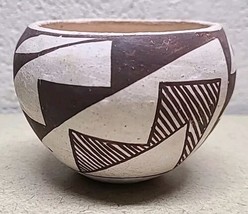 Acoma Pueblo black on white pottery bowl ca 1970; 2 1/2&quot; x 4&quot;  - $126.12