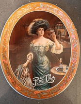 Vintage PEPSI-COLA Original Victorian Woman Tin Metal Tray Pepsi Cola - $14.01