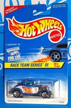 Hot Wheels 1997 Race Team III Series #535 3-Window &#39;34 Blue w/ 5SPs - £3.12 GBP