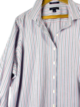 Lands End Wrinkle Free Broadcloth 28W 4X Button Down Shirt Women White Blue Pink - $46.50