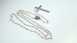 Antique Sterling Rosary w Pools of Light Style Beads &amp; Crucifix - $95.00