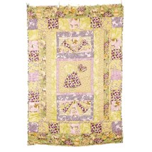 Dutch Girl Completed Quilt Yellow Green Purple Hand Quilted Crib 35&quot;x51&quot;... - $123.75