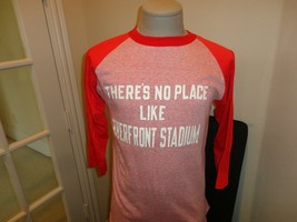 Vtg 80&#39;s Red Raglan There&#39;s No Place Like Riverfront Stadium L/S MLB Shirt Fit L - £27.54 GBP