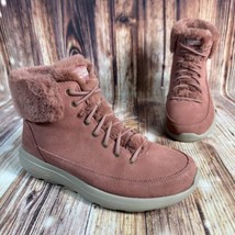 Skechers On The Go WINTER CHILL Size 8 Wide Rose Suede Winter Snow Boots... - £29.93 GBP