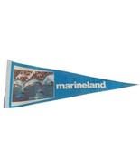 Vintage Blue Marineland Dolphin Felt Souvenir Travel Theme Park Pennant 23&quot; - $190.03 MXN